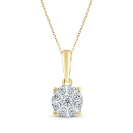 Multi-Diamond Necklace 1/10 ct tw 10K Yellow Gold 18&quot;