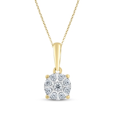 Multi-Diamond Necklace 1/10 ct tw 10K Yellow Gold 18