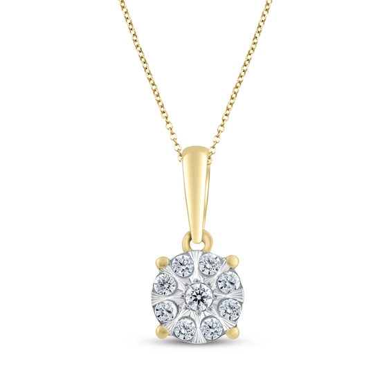 Multi-Diamond Necklace 1/10 ct tw 10K Yellow Gold 18"