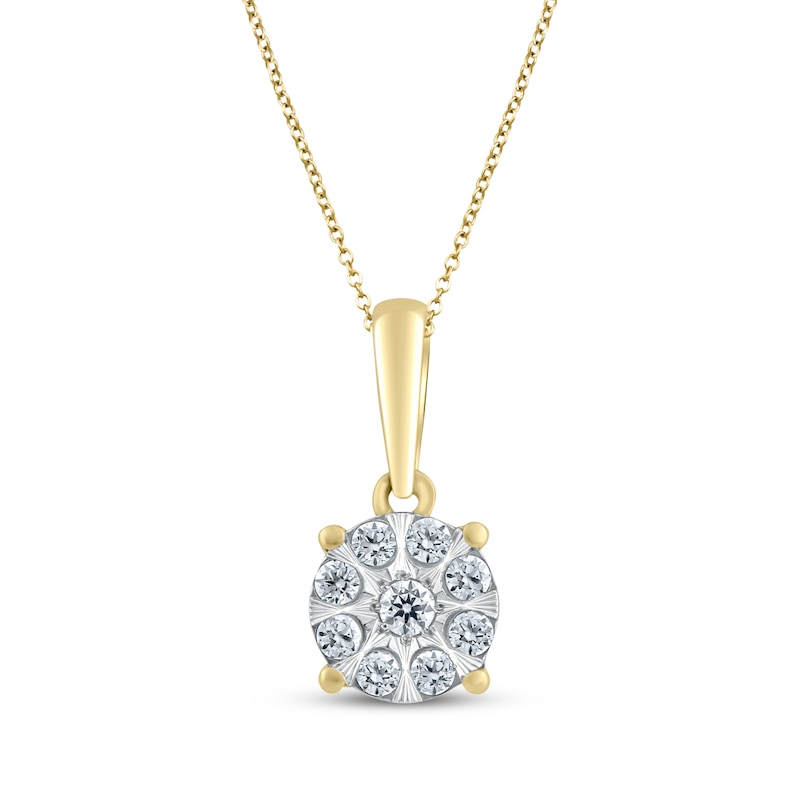 Main Image 1 of Multi-Diamond Necklace 1/10 ct tw 10K Yellow Gold 18&quot;
