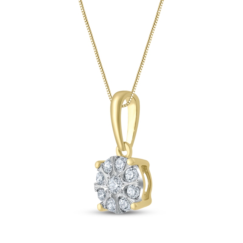 Main Image 2 of Multi-Diamond Necklace 1/10 ct tw 10K Yellow Gold 18&quot;