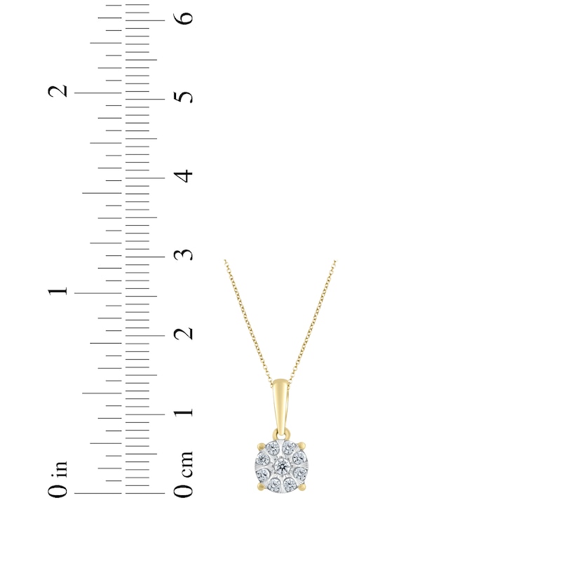 Main Image 3 of Multi-Diamond Necklace 1/10 ct tw 10K Yellow Gold 18&quot;