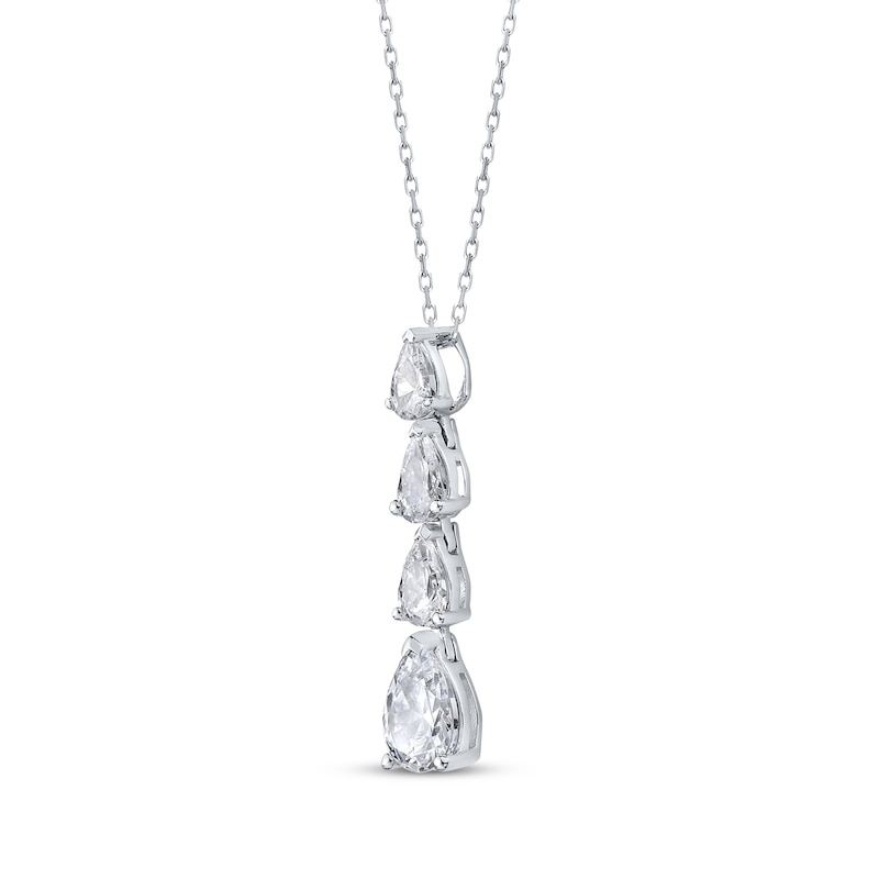 Main Image 2 of Pear-Shaped Diamond Four-Stone Drop Necklace 1 ct tw 14K White Gold 18&quot;