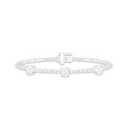 Oval-Cut Diamond Station Bracelet 2 ct tw 14K White Gold 7"