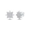 Thumbnail Image 1 of Multi-Diamond Eight-Point Star Stud Earrings 1/4 ct tw 10K White Gold