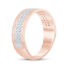 Thumbnail Image 2 of Now + Forever Men's Diamond Two-Row Sandblasted Wedding Band 1/2 ct tw 10K Rose Gold