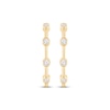 Thumbnail Image 2 of Diamond Station Hoop Earrings 1/3 ct tw 10K Yellow Gold