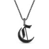 Thumbnail Image 1 of Ink & Ice Men's Black Diamond Initial &quot;C&quot; Necklace 1/8 ct tw Black Rhodium-Plated Sterling Silver 22&quot;