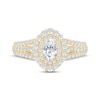 Thumbnail Image 3 of Now + Forever Oval-Cut Diamond Double Halo Engagement Ring 1-1/6 ct tw 14K Yellow Gold