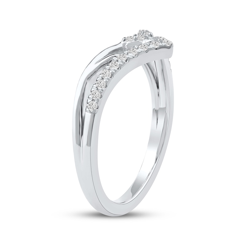 Main Image 2 of Now + Forever Diamond Contour Anniversary Ring 1/6 ct tw 10K Rose Gold