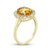 Thumbnail Image 2 of Oval-Cut Citrine & Diamond Halo Ring 3/8 ct tw 10K Yellow Gold