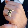 Thumbnail Image 2 of Men's Black & Brown Diamond Multi-Row Angled Ring 1-1/2 ct tw 10K Yellow Gold