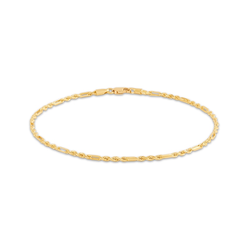 Main Image 3 of Men's 1.85mm Rope Chain Necklace & Bracelet Gift Set Solid 10K Yellow Gold