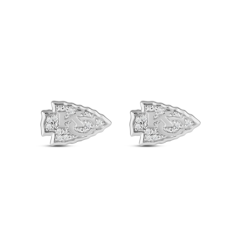 Main Image 1 of True Fans Kansas City Chiefs 1/15 ct tw Diamond Logo Stud Earrings Sterling Silver
