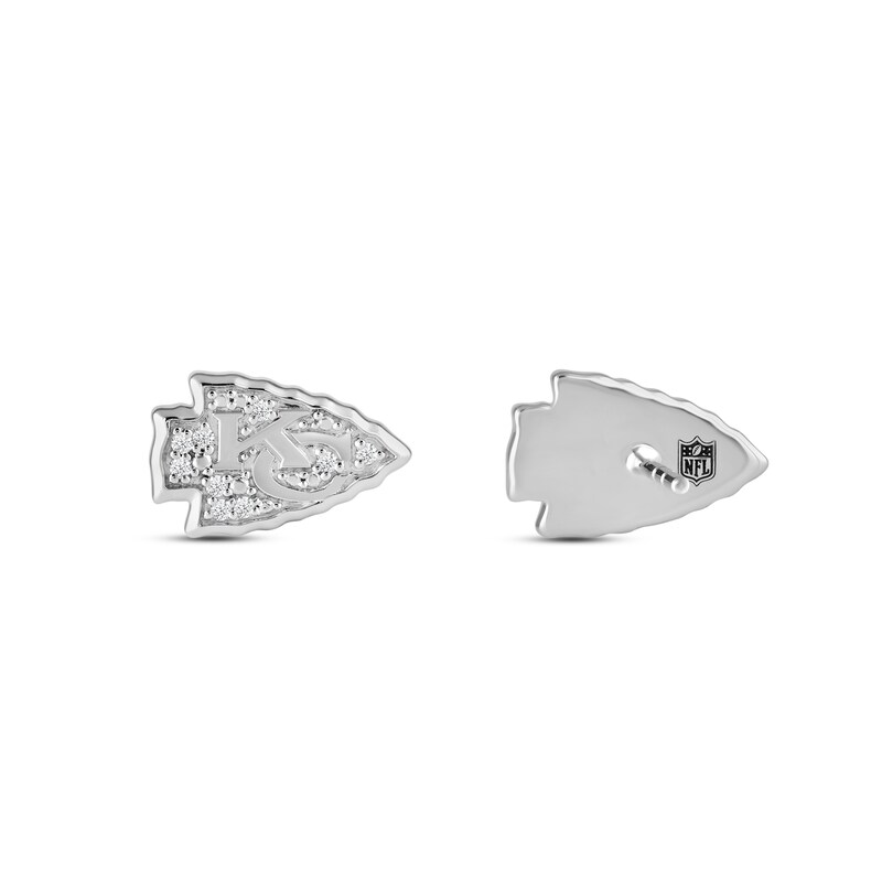 Main Image 2 of True Fans Kansas City Chiefs 1/15 ct tw Diamond Logo Stud Earrings Sterling Silver