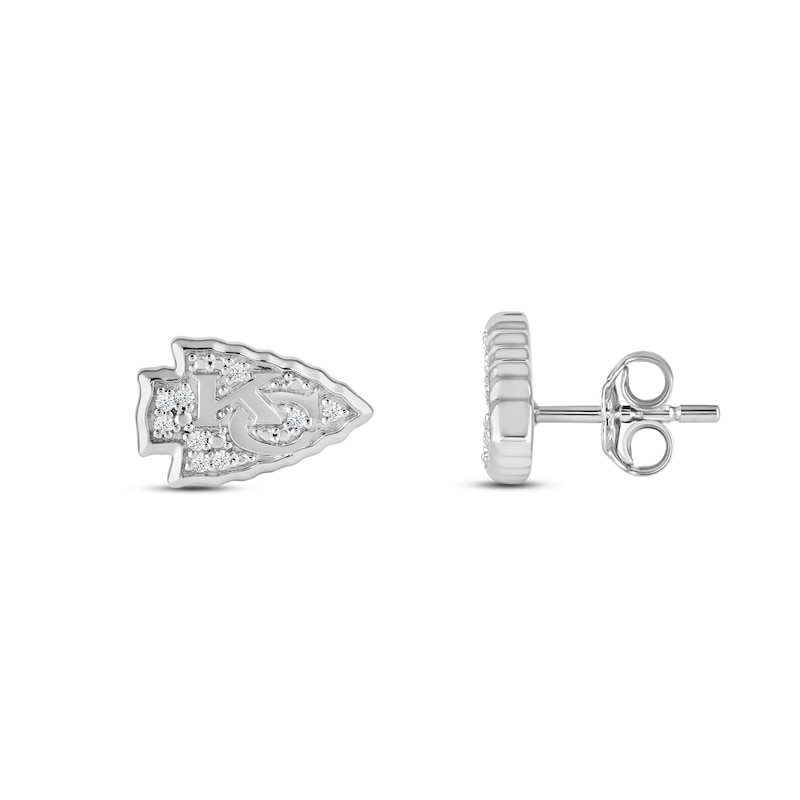 Main Image 3 of True Fans Kansas City Chiefs 1/15 ct tw Diamond Logo Stud Earrings Sterling Silver