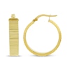 Thumbnail Image 3 of Diamond-Cut Ribbed Hoop Earrings 10K Yellow Gold 24mm
