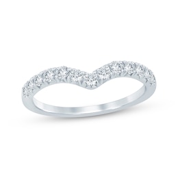 Lab-Grown Diamond Chevron Anniversary Ring 1/2 ct tw 14K White Gold