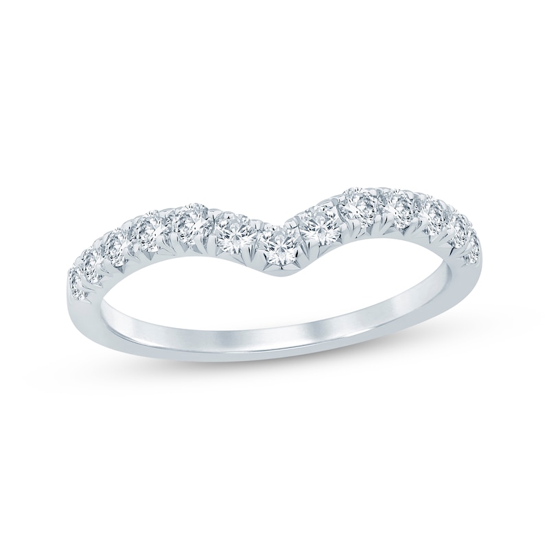 Main Image 1 of Lab-Grown Diamond Chevron Anniversary Ring 1/2 ct tw 14K White Gold