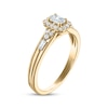 Thumbnail Image 2 of Emerald-Cut Diamond Halo Engagement Ring 1/2 ct tw 14K Yellow Gold