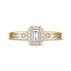 Thumbnail Image 3 of Emerald-Cut Diamond Halo Engagement Ring 1/2 ct tw 14K Yellow Gold