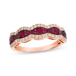 Le Vian Ruby Waterfall Ring 3/8 ct tw Diamonds 14K Strawberry Gold