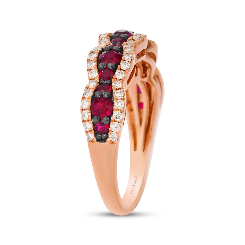 Main Image 2 of Le Vian Ruby Waterfall Ring 3/8 ct tw Diamonds 14K Strawberry Gold