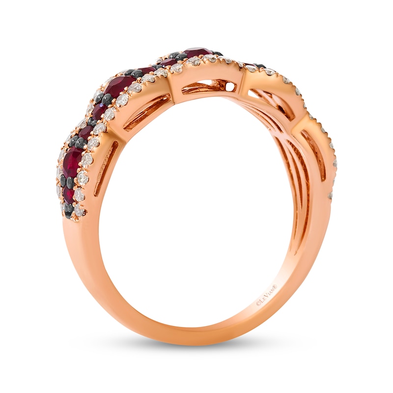 Main Image 3 of Le Vian Ruby Waterfall Ring 3/8 ct tw Diamonds 14K Strawberry Gold