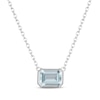 Thumbnail Image 1 of STUDIO BY KAY Emerald-Cut Aquamarine Bezel-Set Solitaire Necklace Sterling Silver 18"