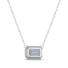 Thumbnail Image 3 of STUDIO BY KAY Emerald-Cut Aquamarine Bezel-Set Solitaire Necklace Sterling Silver 18"