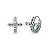 Thumbnail Image 1 of Men's Patterned Cross Hoop Earrings Stainless Steel