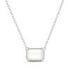 Thumbnail Image 1 of STUDIO BY KAY Emerald-Cut Mother-of-Pearl Necklace Sterling Silver 18"