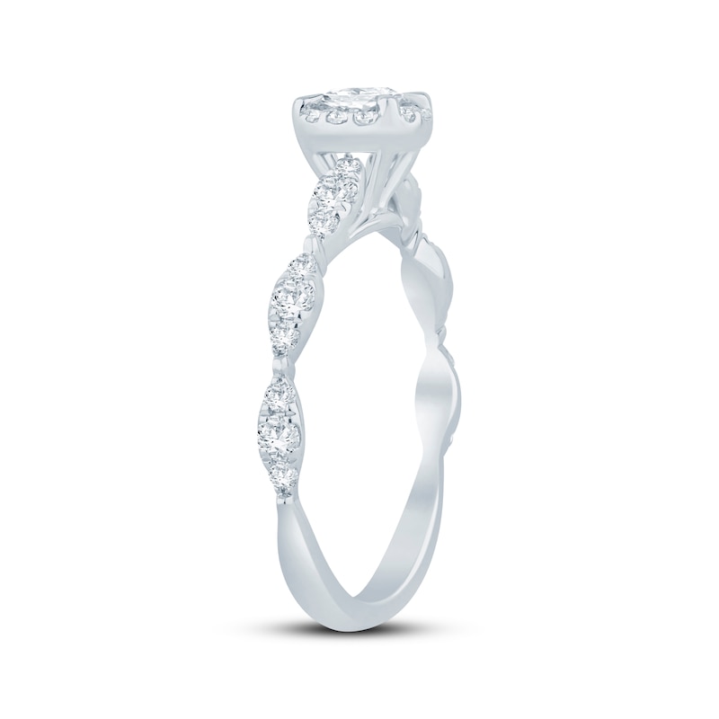 Main Image 2 of Now + Forever Round-Cut Diamond Halo Engagement Ring 3/4 ct tw 14K White Gold