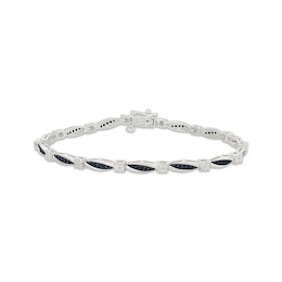 Black & White Diamond Bracelet 1/2 ct tw Sterling Silver 7"
