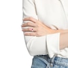 Thumbnail Image 3 of Emerald-Cut Lab-Created Ruby & White Lab-Created Sapphire Ribbed Ring 10K Yellow Gold