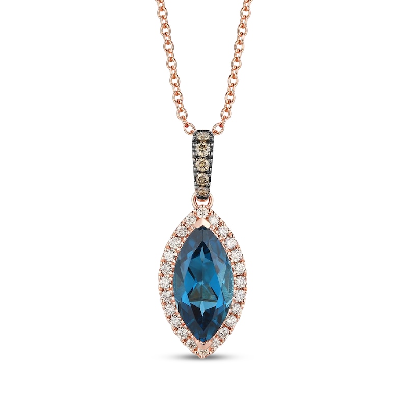 Main Image 1 of Le Vian Marquise-Cut Topaz Necklace 1/5 ct tw Diamonds 14K Strawberry Gold 19"
