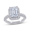 Thumbnail Image 1 of KAY Signature Collection Emerald-Cut Lab-Grown Diamond Halo Engagement Ring 3-3/4 ct tw 14K White Gold