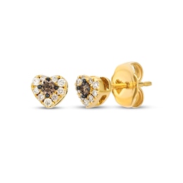 Le Vian Diamond Heart Stud Earrings 1/8 ct tw 14K Honey Gold