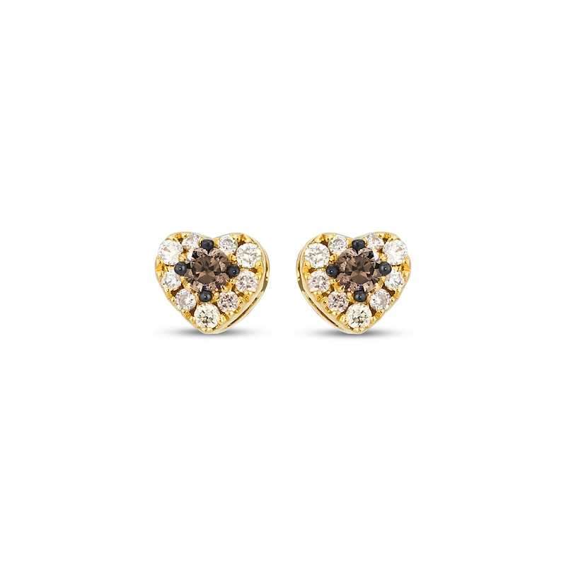 Main Image 2 of Le Vian Diamond Heart Stud Earrings 1/8 ct tw 14K Honey Gold