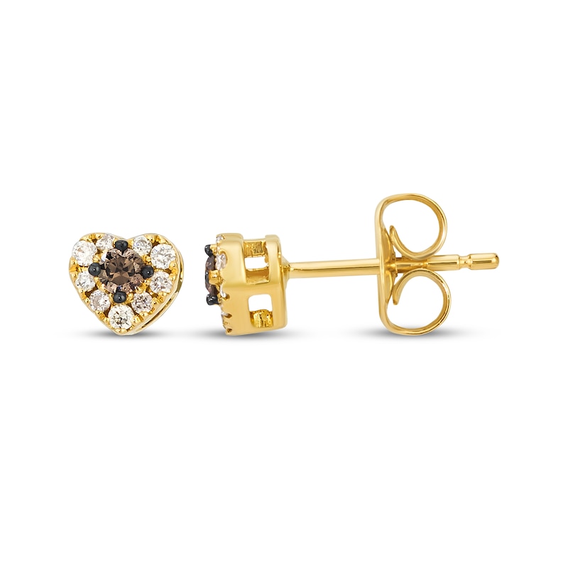 Main Image 3 of Le Vian Diamond Heart Stud Earrings 1/8 ct tw 14K Honey Gold