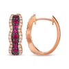 Thumbnail Image 3 of Le Vian Waterfall Ruby Hoop Earrings 3/8 ct tw Diamonds 14K Strawberry Gold