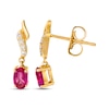 Thumbnail Image 3 of Le Vian Oval-Cut Ruby Drop Earrings 1/20 ct tw Diamonds 14K Honey Gold