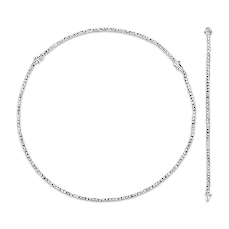 Main Image 2 of Tennis Match Lab-Grown Diamond Necklace & Bracelet Convertible Set 15 ct tw 10K White Gold