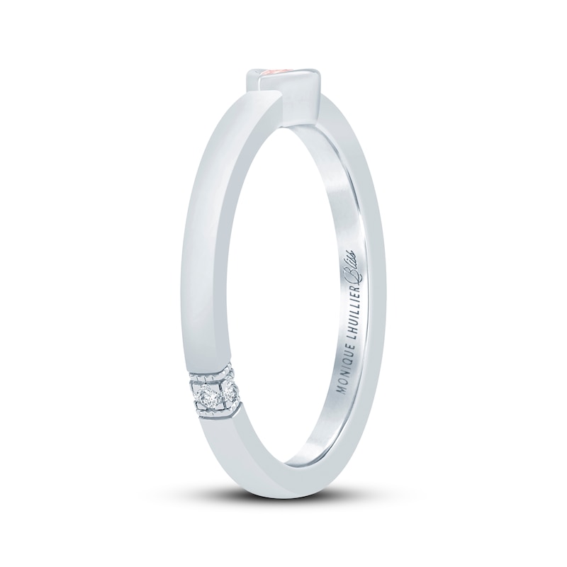 Main Image 2 of Monique Lhuillier Bliss Marquise-Cut Pink Lab-Grown Diamond Solitaire Anniversary Ring 1/8 ct tw 18K White Gold