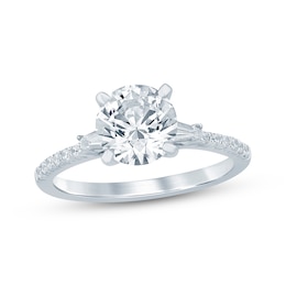 Now + Forever Lab-Grown Diamonds Round-Cut Engagement Ring 1-3/4 ct tw 14K White Gold
