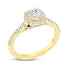 Thumbnail Image 2 of Now + Forever Round-Cut Diamond Cushion Halo Engagement Ring 3/4 ct tw 14K Yellow Gold