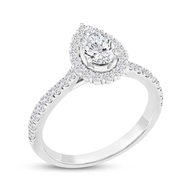 Main Image 2 of Now + Forever Pear-Shaped Diamond Halo Engagement Ring 1 ct tw 14K White Gold
