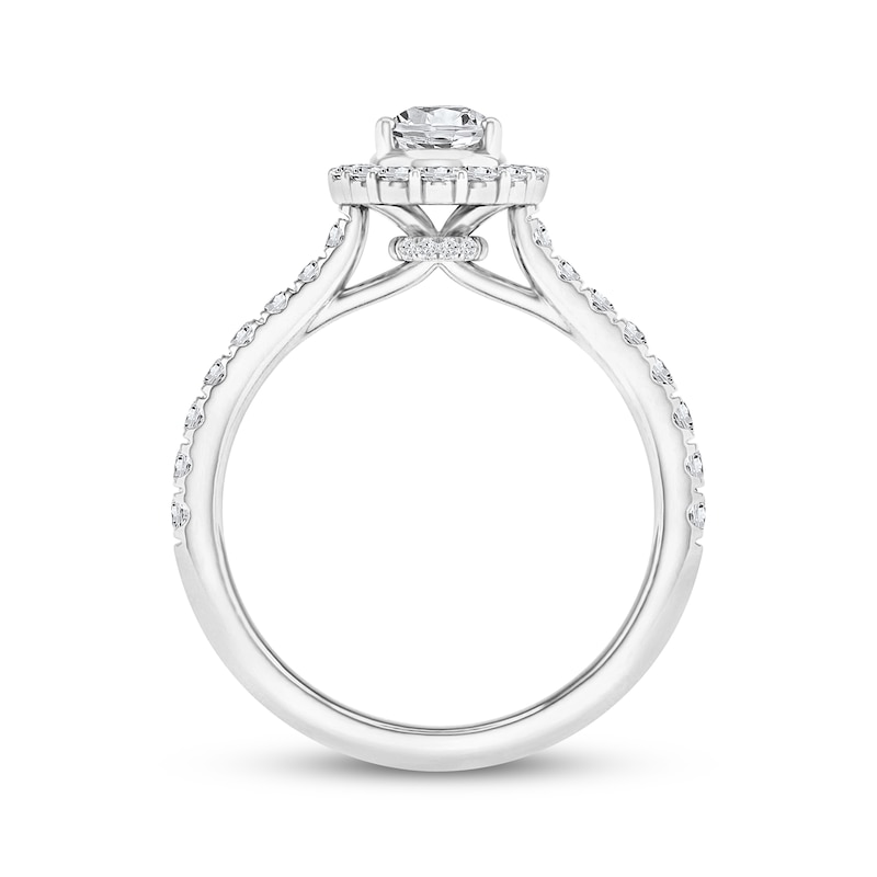 Main Image 4 of Now + Forever Pear-Shaped Diamond Halo Engagement Ring 1 ct tw 14K White Gold