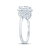 Thumbnail Image 2 of Monique Lhuillier Bliss Princess-Cut Lab-Grown Diamond Halo Three-Stone Engagement Ring 2-3/4 ct tw 18K White Gold