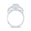 Thumbnail Image 3 of Monique Lhuillier Bliss Princess-Cut Lab-Grown Diamond Halo Three-Stone Engagement Ring 2-3/4 ct tw 18K White Gold